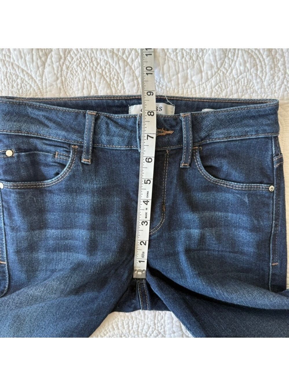 Guess Los Angeles Sexy Curve Dark Wash Womens Denim Jeans Size 24 Mid Rise - Picture 10 of 11